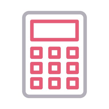 hesap makinesi ince renk çizgisi vektör simgesi