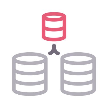 veritabanı bağlantısı ince renk çizgisi vektör simgesi