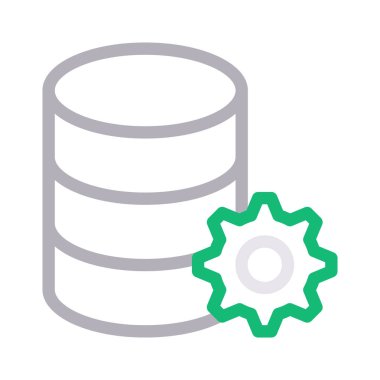 veritabanı ince renk çizgisi vektör simgesi ayarı