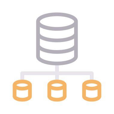 veritabanı bağlantısı ince renk çizgisi vektör simgesi