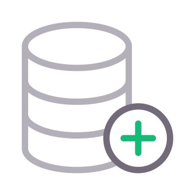 artı veritabanı ince renk çizgisi vektör simgesi