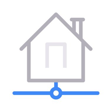 ev paylaşımı ince renk çizgisi vektör simgesi