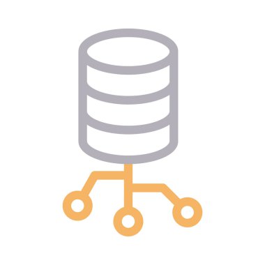 sunucu bağlantısı ince renk çizgisi vektör simgesi