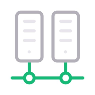 veri merkezi ince renk çizgisi vektör simgesi