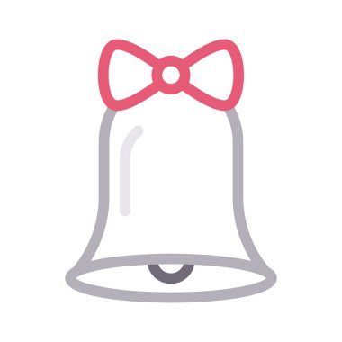  noel çan ince renk çizgisi vektör simgesi