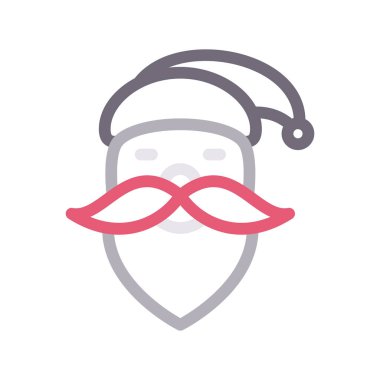 noel baba ince renk çizgisi vektör simgesi