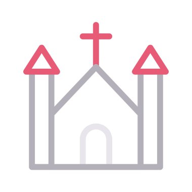 kilise ince renk çizgisi vektör simgesi