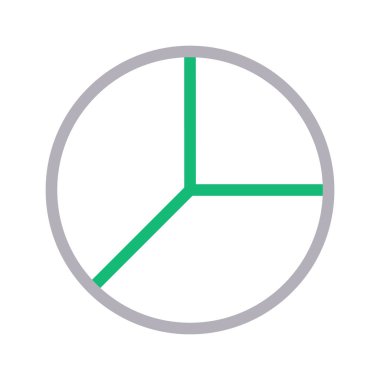 pasta grafiği ince renk çizgisi vektör simgesi