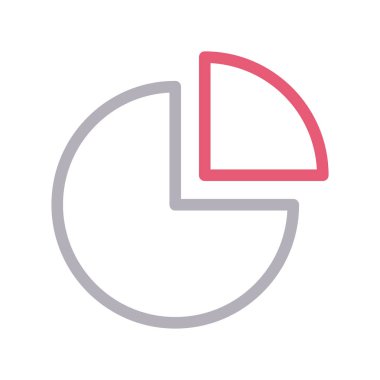 pasta grafiği ince renk çizgisi vektör simgesi