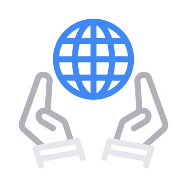 güvenli küre ince renk çizgisi vektör simgesi