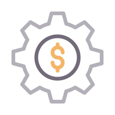 dolar ayar ince renk çizgisi vektör simgesi