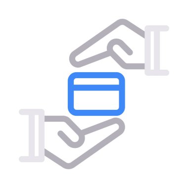 güvenli ödeme ince renk çizgisi vektör simgesi