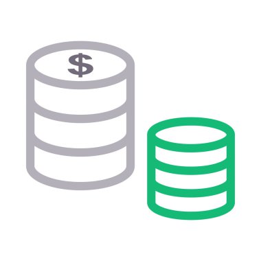 dolar veritabanı ince renk çizgisi vektör simgesi