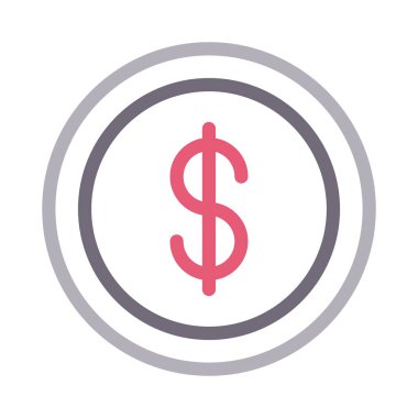 sikkeler ince renk çizgisi vektör simgesi