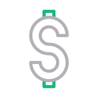 dolar ince renk çizgisi vektör simgesi