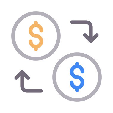 exchange ince renk çizgisi vektör simgesi