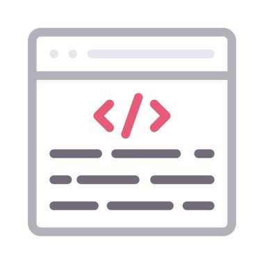 kodlama tarayıcı ince renk çizgisi vektör simgesi