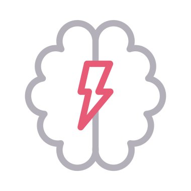 beyin ince renk çizgisi vektör simgesi