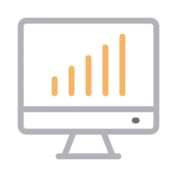 Онлайн Діаграма Тонка Кольорова Лінія Векторна Піктограма — стоковий вектор