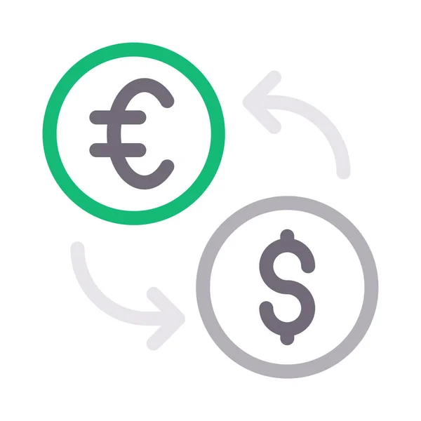 Trasferimento Valuta Sottile Linea Colore Icona Vettoriale — Vettoriale Stock