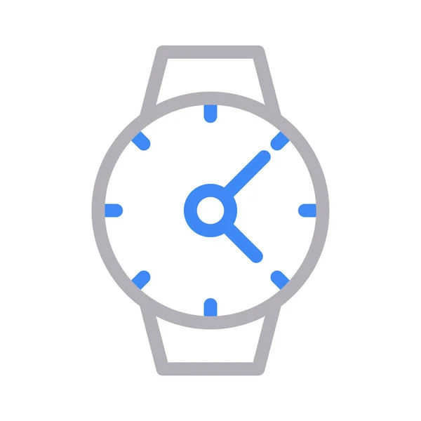 Reloj Delgada Línea Color Vector Icono — Vector de stock