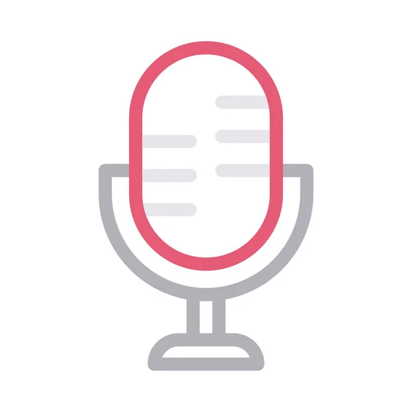 Mikrofon Ince Renk Çizgisi Vektör Simgesi — Stok Vektör