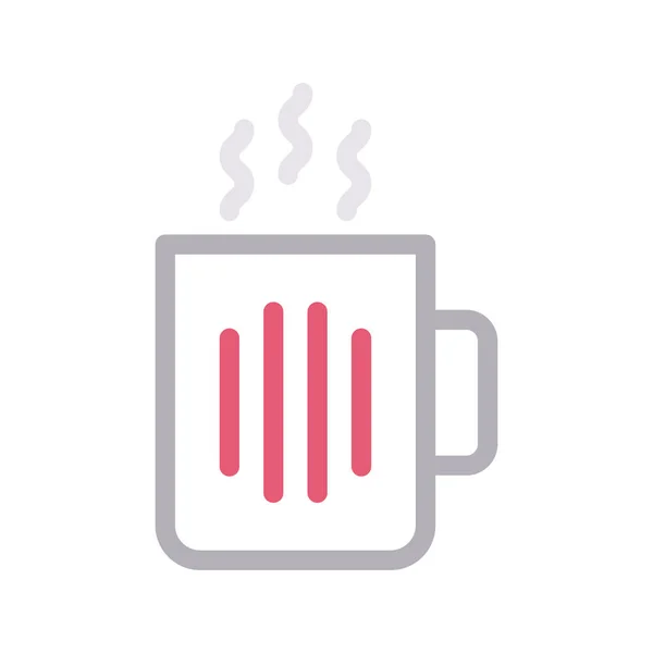 Koffie Dun Kleur Lijn Vector Pictogram — Stockvector