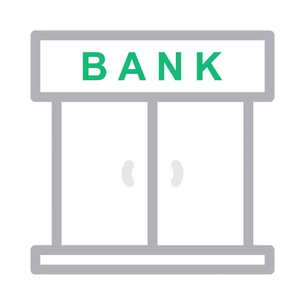 Banco Porta Fina Cor Linha Vetor Ícone — Vetor de Stock
