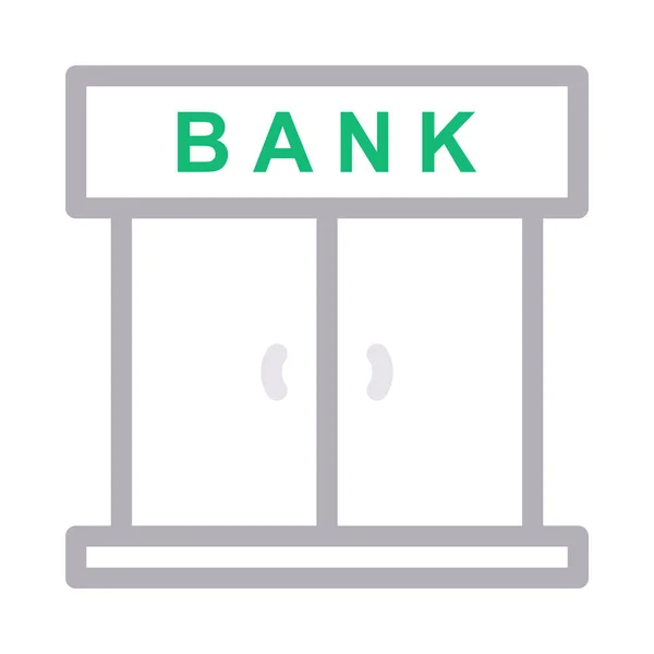 Bank Deur Dunne Kleur Lijn Vector Pictogram — Stockvector