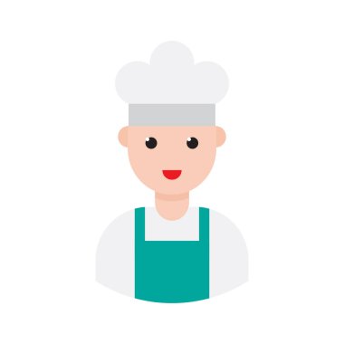 şef glyph düz vektör simgesi