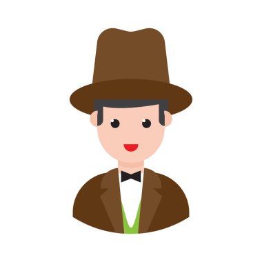 sihirbaz glyph düz vektör simgesi