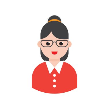 öğretmen glyph düz vektör simgesi