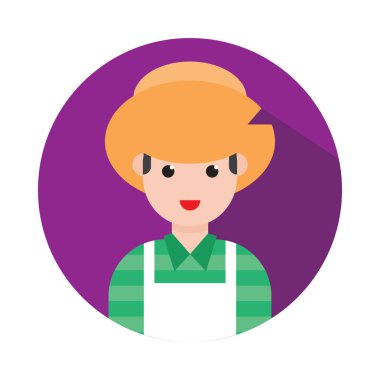 garson glyph düz vektör simgesi