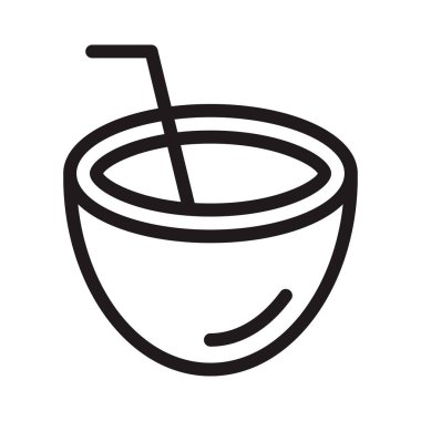 hindistan cevizi ince çizgi vektör simgesi