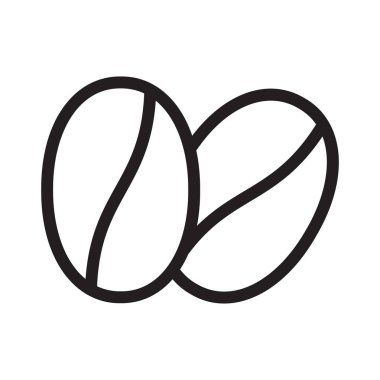 kahve çekirdekleri ince çizgi vektör simgesi