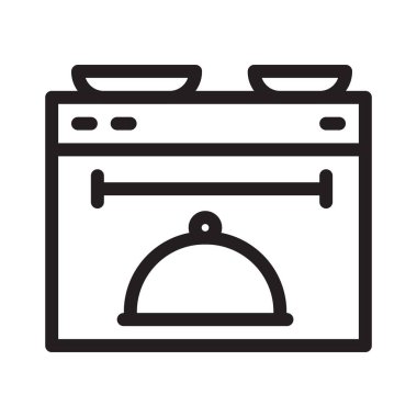 sobay pişirme ince çizgi vektör simgesi