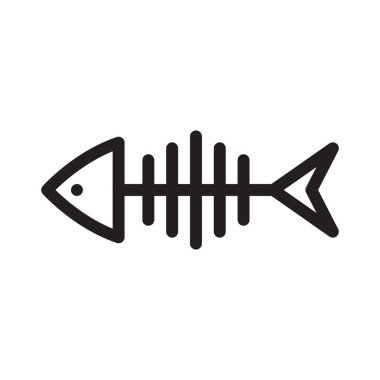 balık iskeletince çizgi vektör simgesi