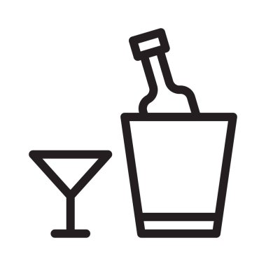 Şarap ince çizgi vektör simgesi