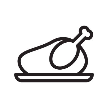 tavuk ince çizgi vektör simgesi