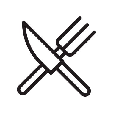 mutfak eşyaları ince çizgi vektör simgesi