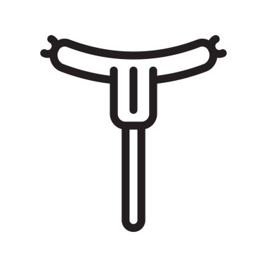 sosis ince çizgi vektör simgesi