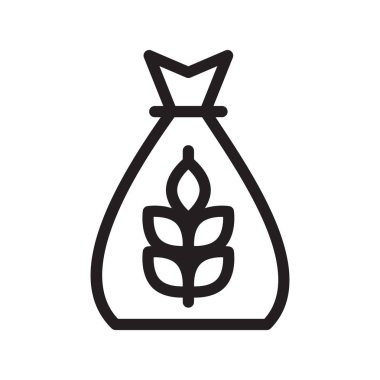 Buğday torbası ince çizgi vektör simgesi