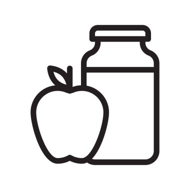 elma kavanozince çizgi vektör simgesi