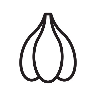 sarımsak ince çizgi vektör simgesi