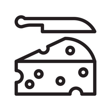 peynir ince çizgi vektör simgesi