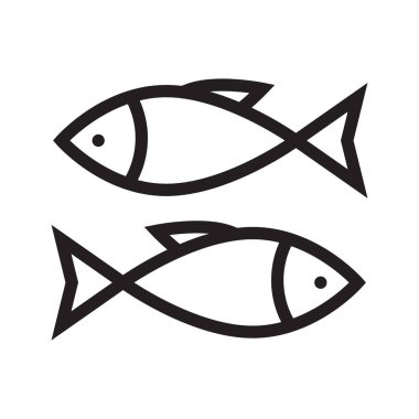 balık ince çizgi vektör simgesi