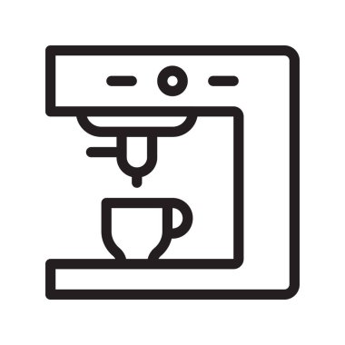 kahve makinesi ince çizgi vektör simgesi