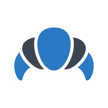 kruvasan glyph renk vektör simgesi