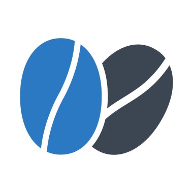 kahve çekirdekleri glyph renk vektör simgesi