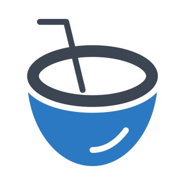 cococnut glyph renk vektör simgesi